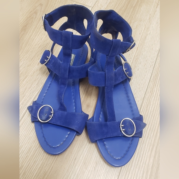 Prada gladiator suede sandals in sapphire color size 37 - Picture 4 of 10